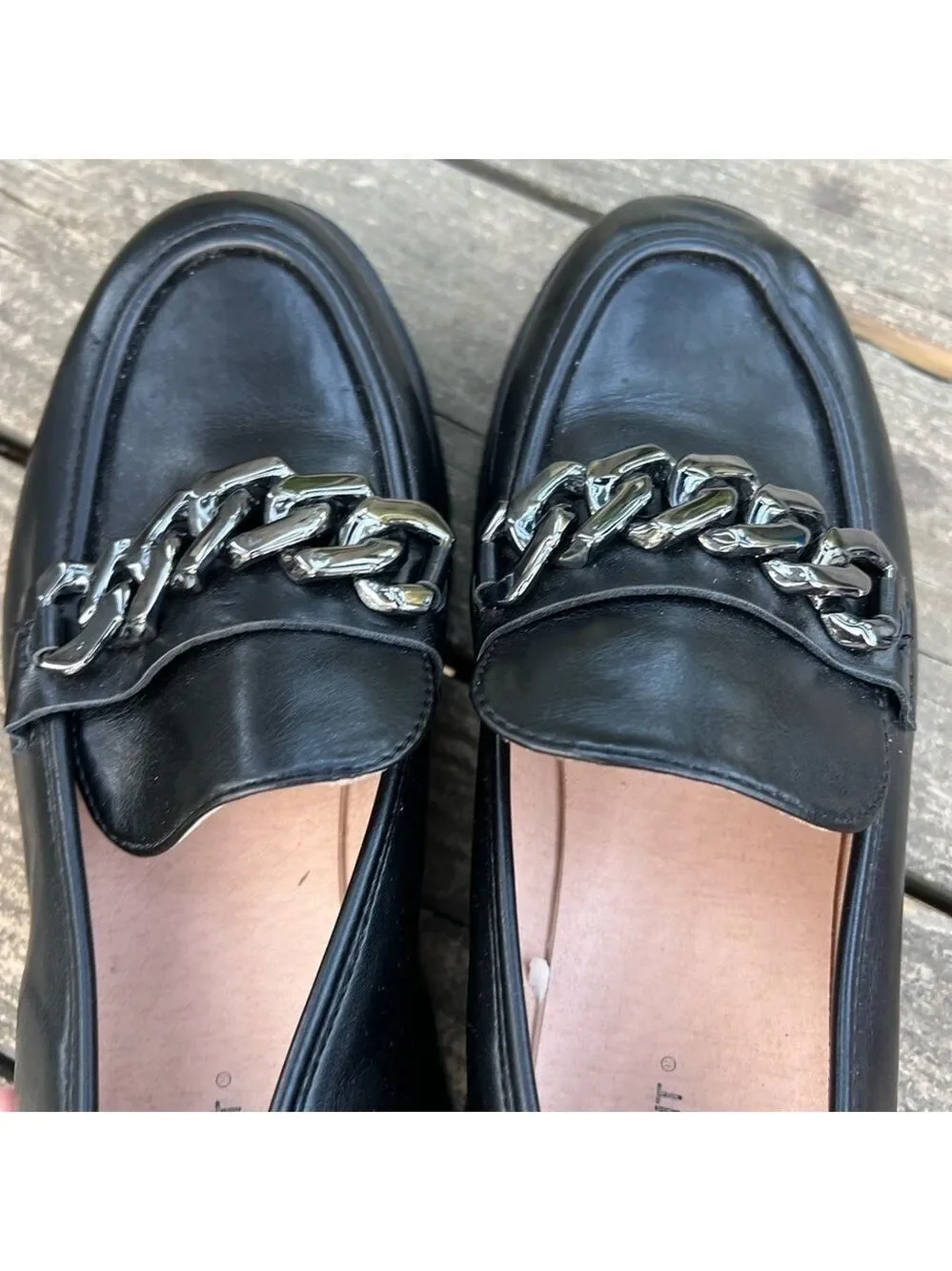Limelight 90s Y2K Chunky Heel Lug Sole Faux Leather Slip-On Loafers Shoes 10